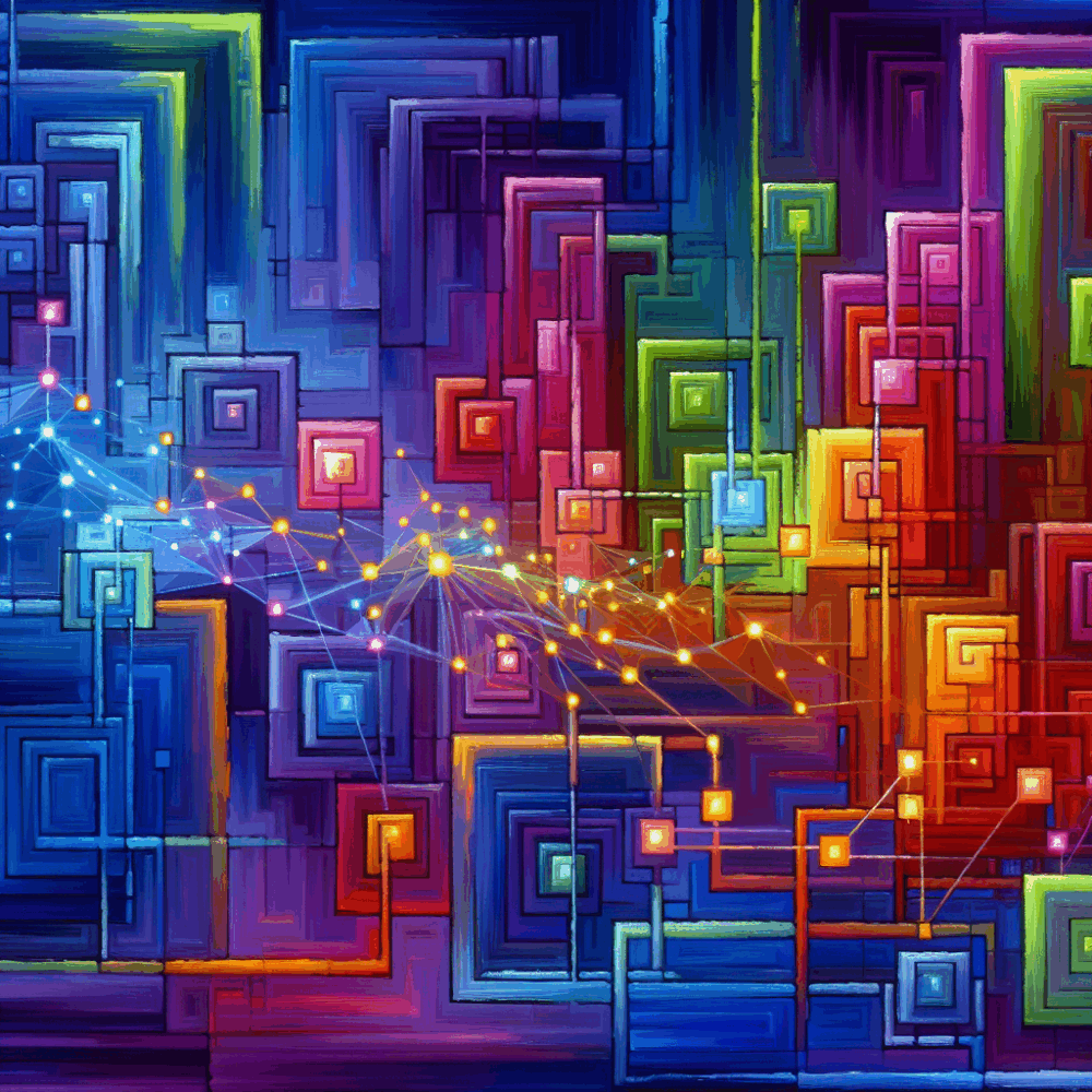 Abstract colorful background with lines and dots